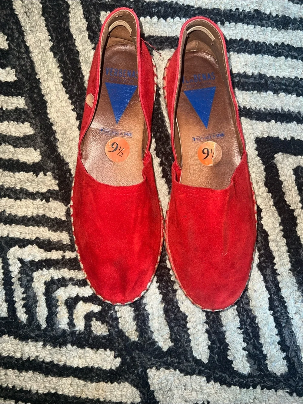 Red Suede Espadrille Slip-Ons